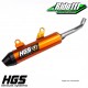 Silencieux HGS Alu anodisé / embout carbone KTM 125 SX  