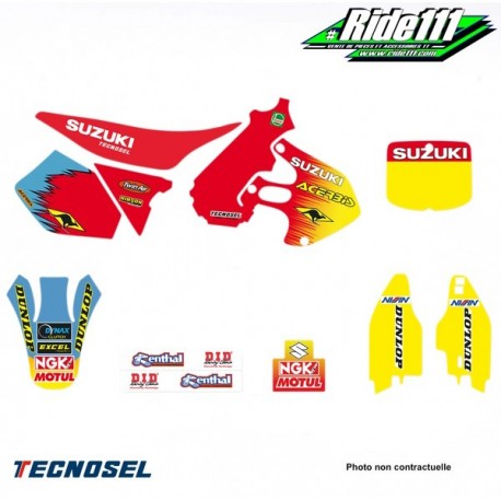 Kit déco ou housse de selle TECNOSEL REPLICA TEAM 1999 SUZUKI 125-250 RM Année:1999 à 2000 Elément:Kit décoà
+ 2
