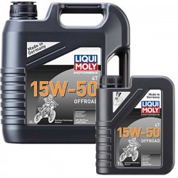 Huile moteur 4T LIQUI MOLY moto Offroad 15W50 synthéthique Techonologie 