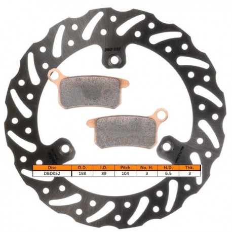Kit disque de frein avant + plaquettes DELTA Braking KTM SX 65  Année:2004 à 2022