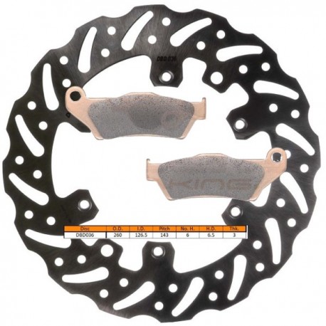 Kit disque de frein avant + plaquettes DELTA Braking HUSQVARNA 125 à 501 TE FE TC FC Année:2014 à 2025